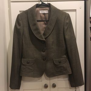 Women’s Tahari Gray Brown Skirt Suit Size 6P